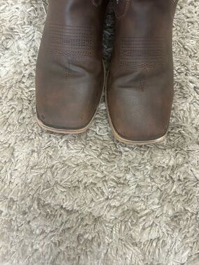 Women’s LUV Brown Leather Square-Toe Cowboy Boots 8.5